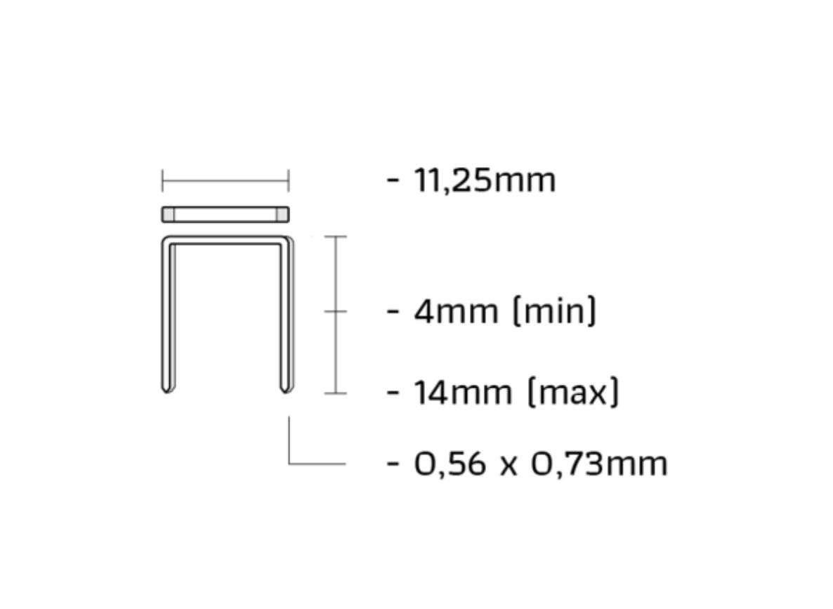 Union VX10CS-C Agrafe VX en acier galvanisé longueur 10mm 2000pcs