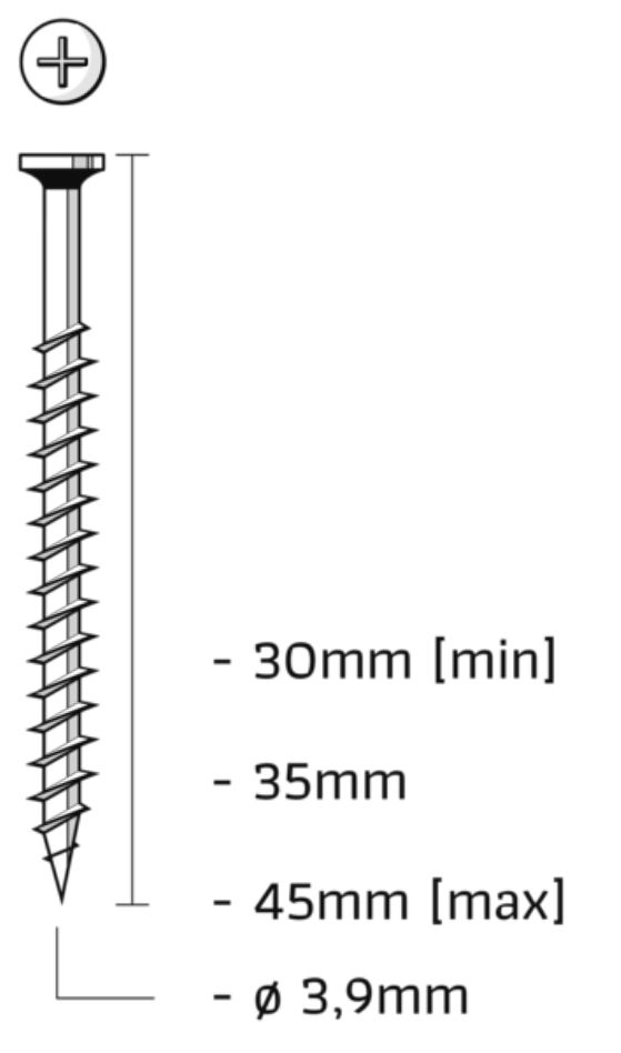 Union SM3.9X30FPGB Vis sur bande phosphatée pour plaque de plâtre longueur 30mm 1000pcs