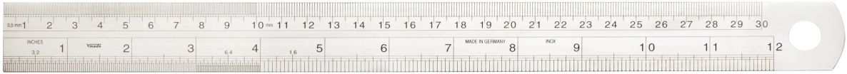 Vogel 1018040030 Règle en acier inoxydable 300x30x1.0mm Type D= pouce/mm