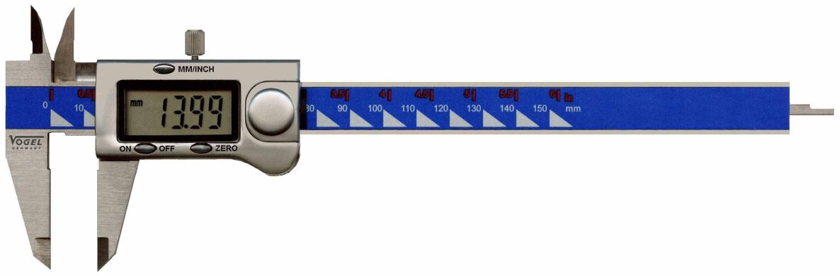 Vogel 202042-3 Pied à coulisse numérique en acier inoxydable 300mm DIN 862