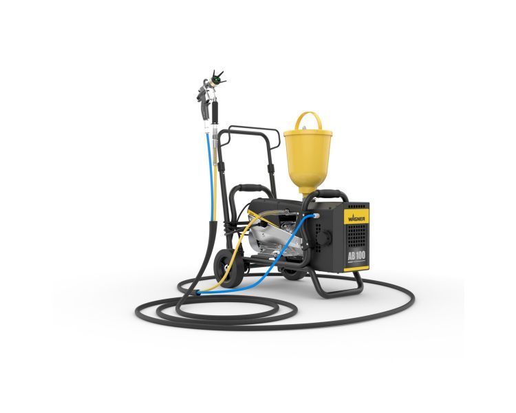Wagner 2353393 SuperFinish 23 Plus aircoat Système de pulvérisation Spraypack avec compresseur AB100 sur chariot