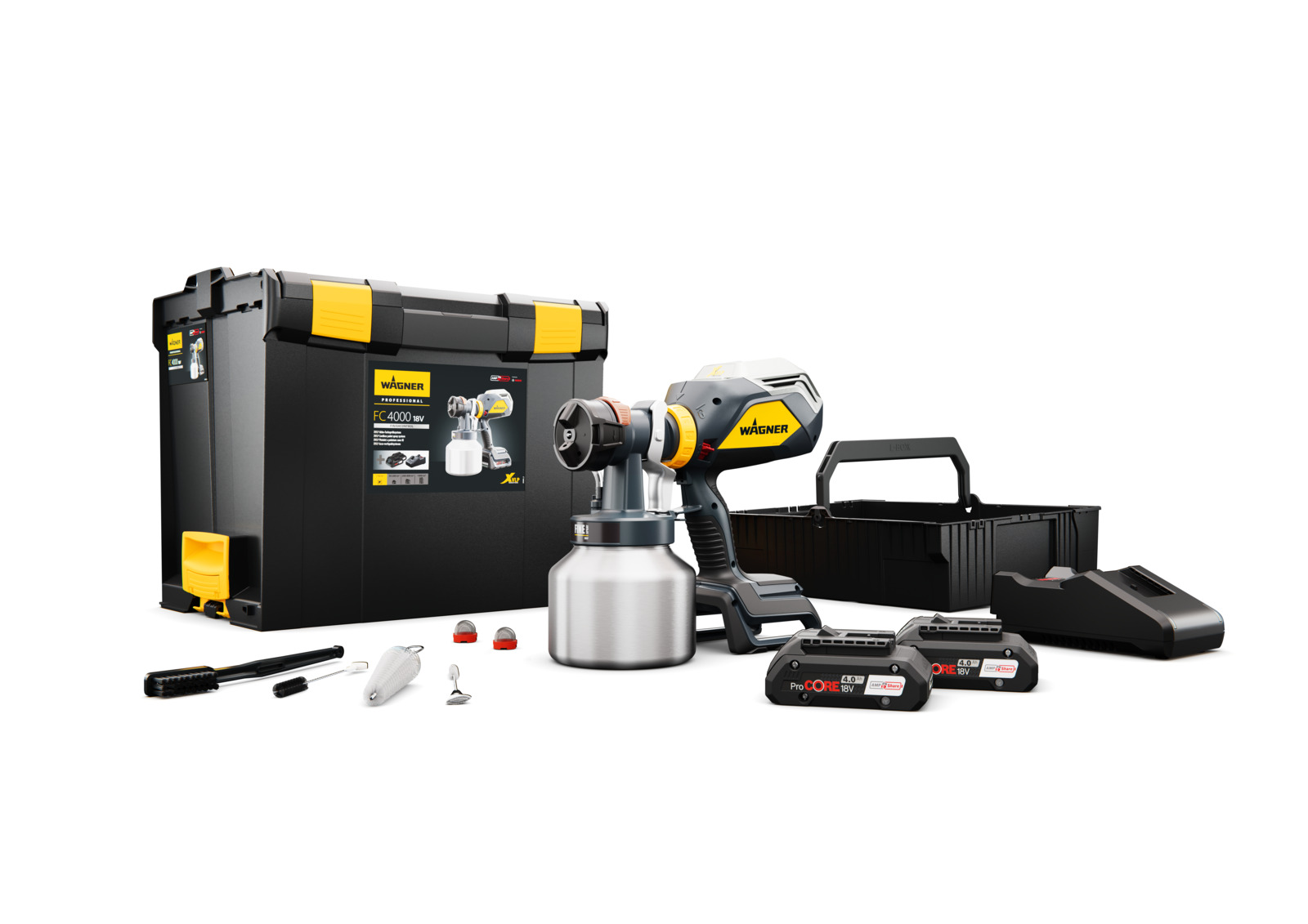 Wagner 2437240 FC 4000 XLVP FineSpray Pistolet à peinture à batterie 18V 4.0Ah ProCore en L-Boxx
