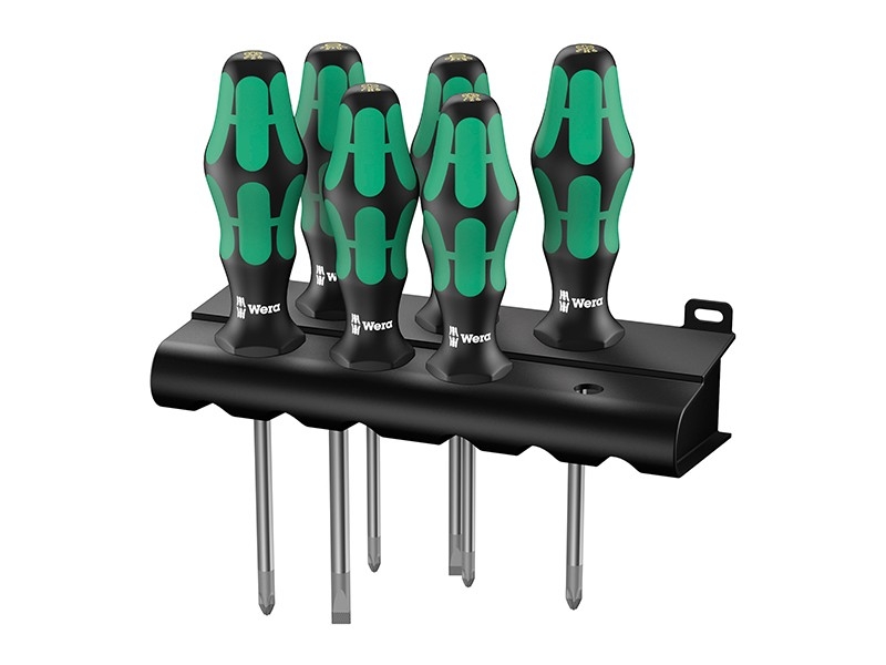 Wera 05105656001 334/355/6 Jeu de tournevis Kraftform Plus pointe laser + support, 6 pièces