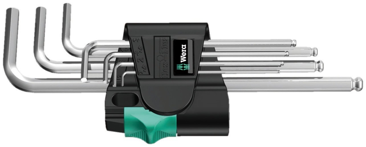 Wera 05022720001 3950 PKL/9 Jeu de clés à douille hexagonales, acier inoxydable, 9 pièces