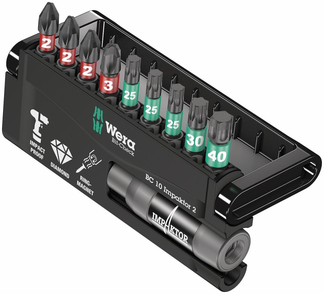 Wera 05057682001 Bit-Check 10 Impaktor 2 jeu de bits, 10 pièces