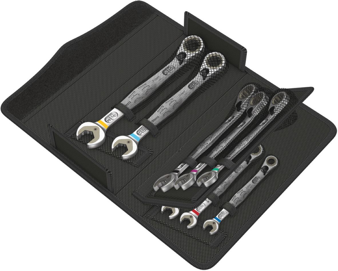 Wera 05020093001 6001 Joker Switch 8 Imperial Set 1 Jeu de clés à douille et à anneau, en pouces, 8pcs
