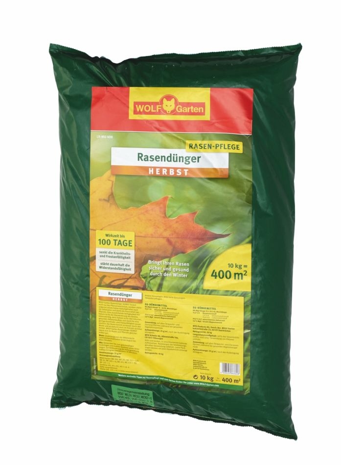 wolfgarten 3835040 LK-MU 400 Engrais d'automne à action prolongée pour gazon 400m2