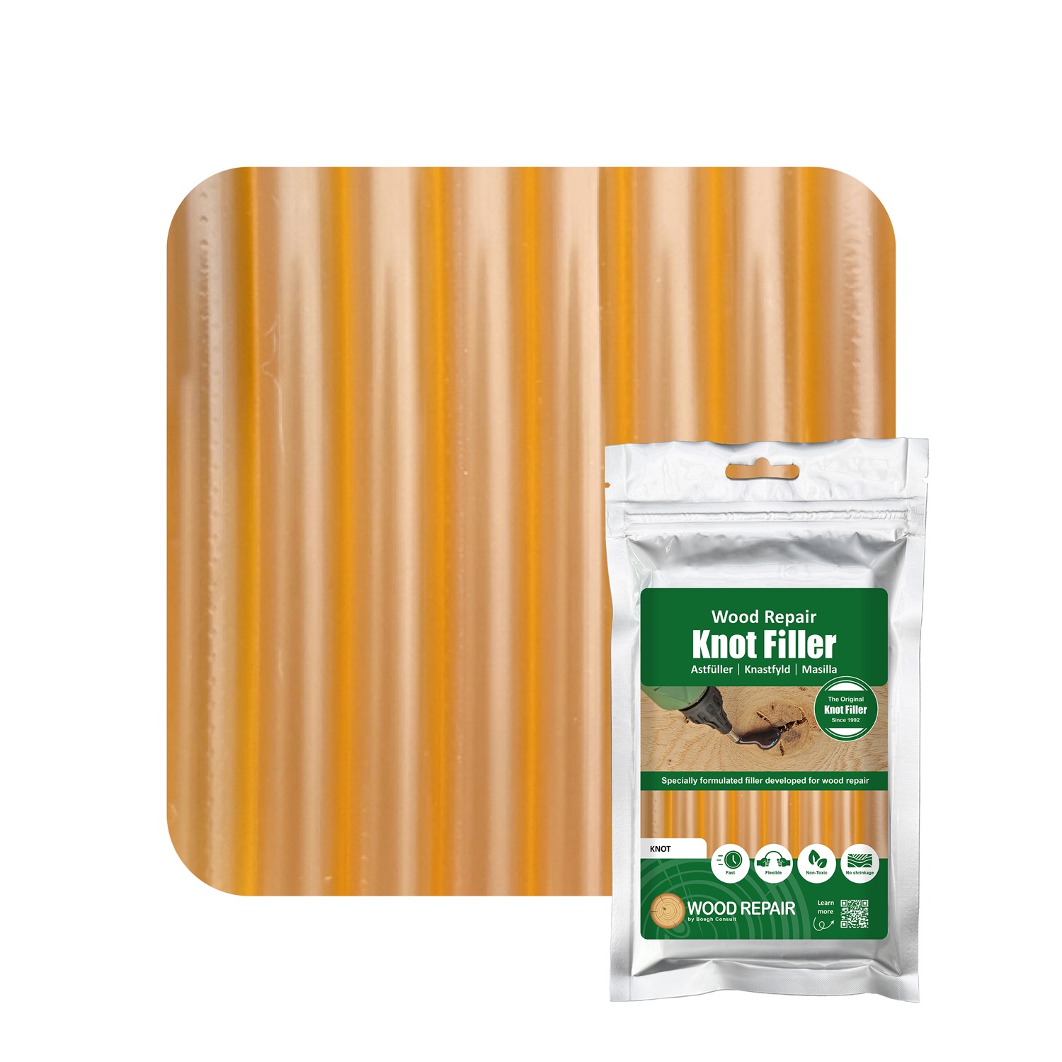 Wood Repair WRE-10110 Cartouche de remplissage de nœuds 150 mm 8pcs Nœud