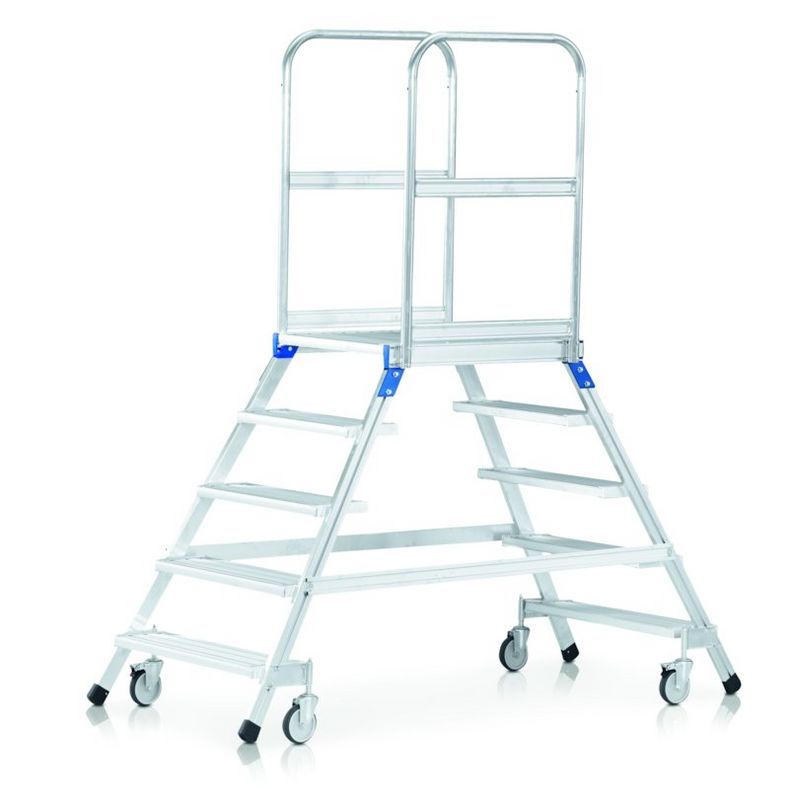 Zarges 41981 Escalier décoratif, mobile, double face, 3 marches y compris plateforme